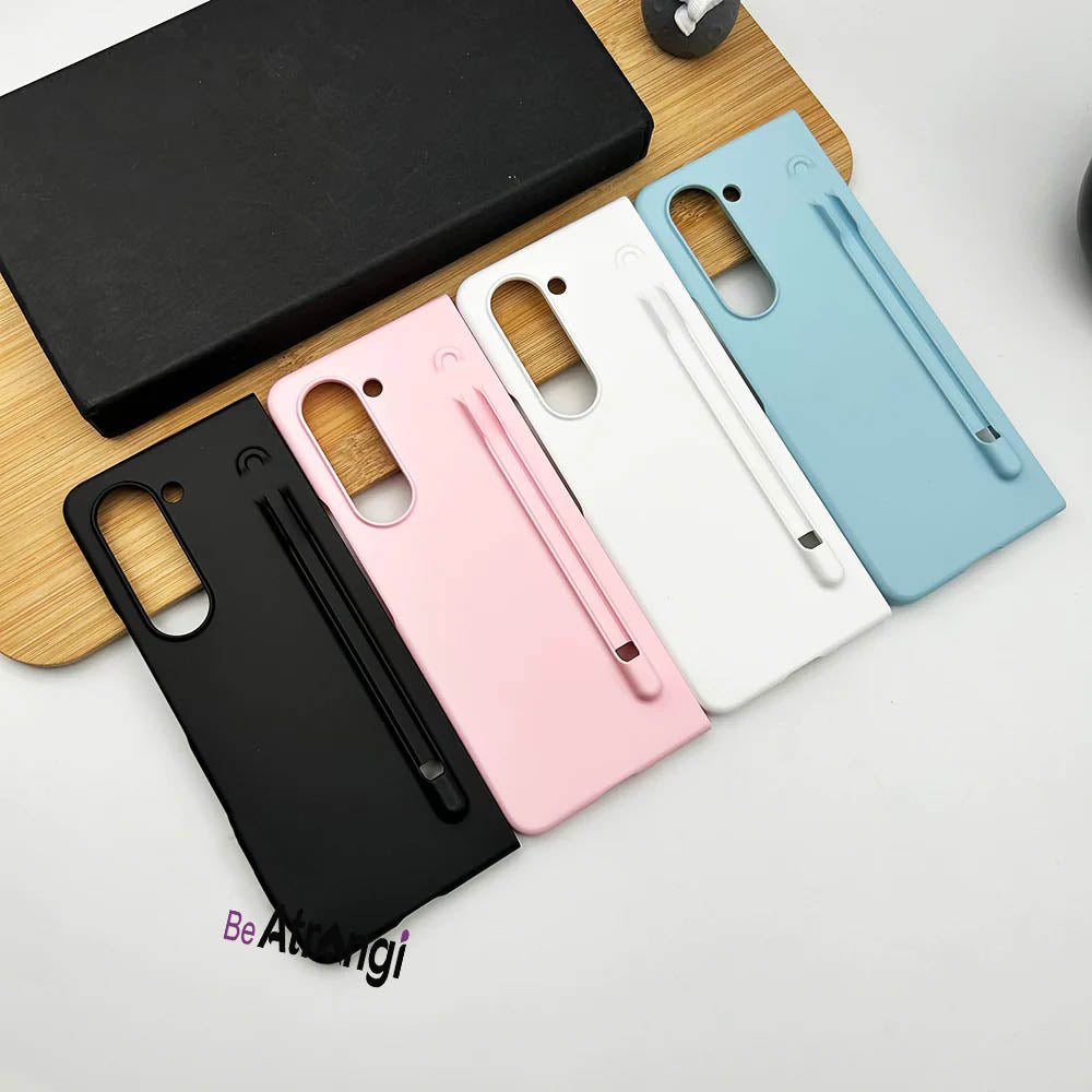 Samsung Galaxy Z Fold 5 Matte Finish Pastel Silk Hard Shell Case Cover With S Pen Slot