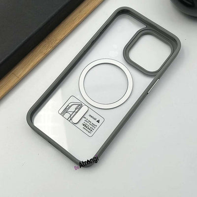 iPhone Luxury Clear Case With Side Silicone Edge Magsafe Hard Case Cover