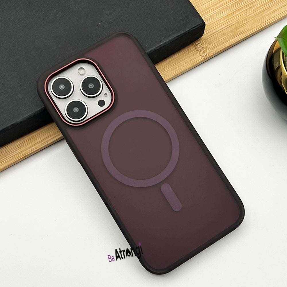 iPhone 15 Series Metal Frame Frosted Matte Finish Magsafe Case Cover