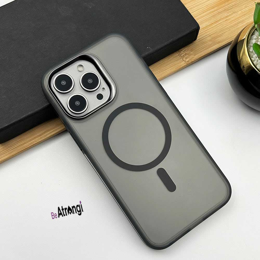 iPhone 15 Series Frosted Matte Finish Metal Frame Camera Protection Magsafe Case Cover