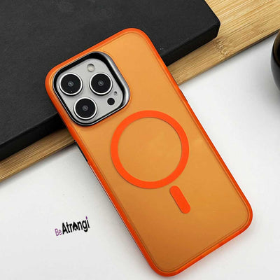 iPhone 15 Series Frosted Matte Finish Metal Frame Camera Protection Magsafe Case Cover